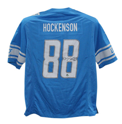 TJ Hockenson Autographed Detroit Lions Nike Game Jersey - Blue XL