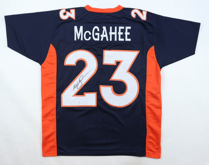 Willis McGahee Autographed Denver Broncos Blue Custom Jersey