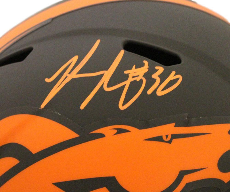 Phillip Lindsay Denver Broncos Autographed Full Size Eclipse Replica Helmet