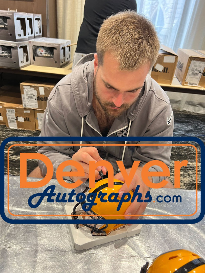 Pat Freiermuth Signed Pittsburgh Steelers Mini Helmet (Beckett Witnessed)