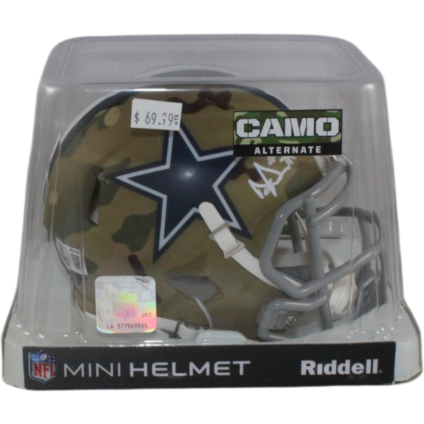 Dak Prescott Autographed Dallas Cowboys Camo Mini Helmet