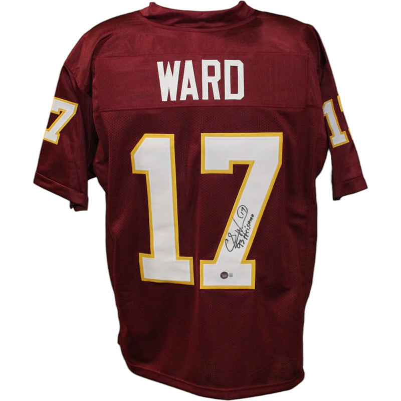 Charlie Ward Signed Custom Red Jersey (93 Heisman Inscription)