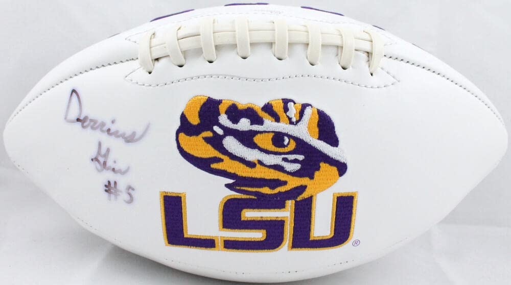 Derrius Guice Signed LSU Tigers Logo Football