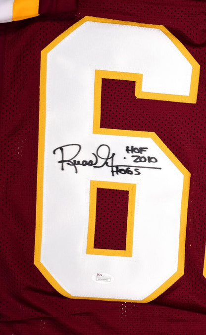 Russ Grimm Signed Washington Maroon Custom Jersey Inscribed HOF HOGS JSA