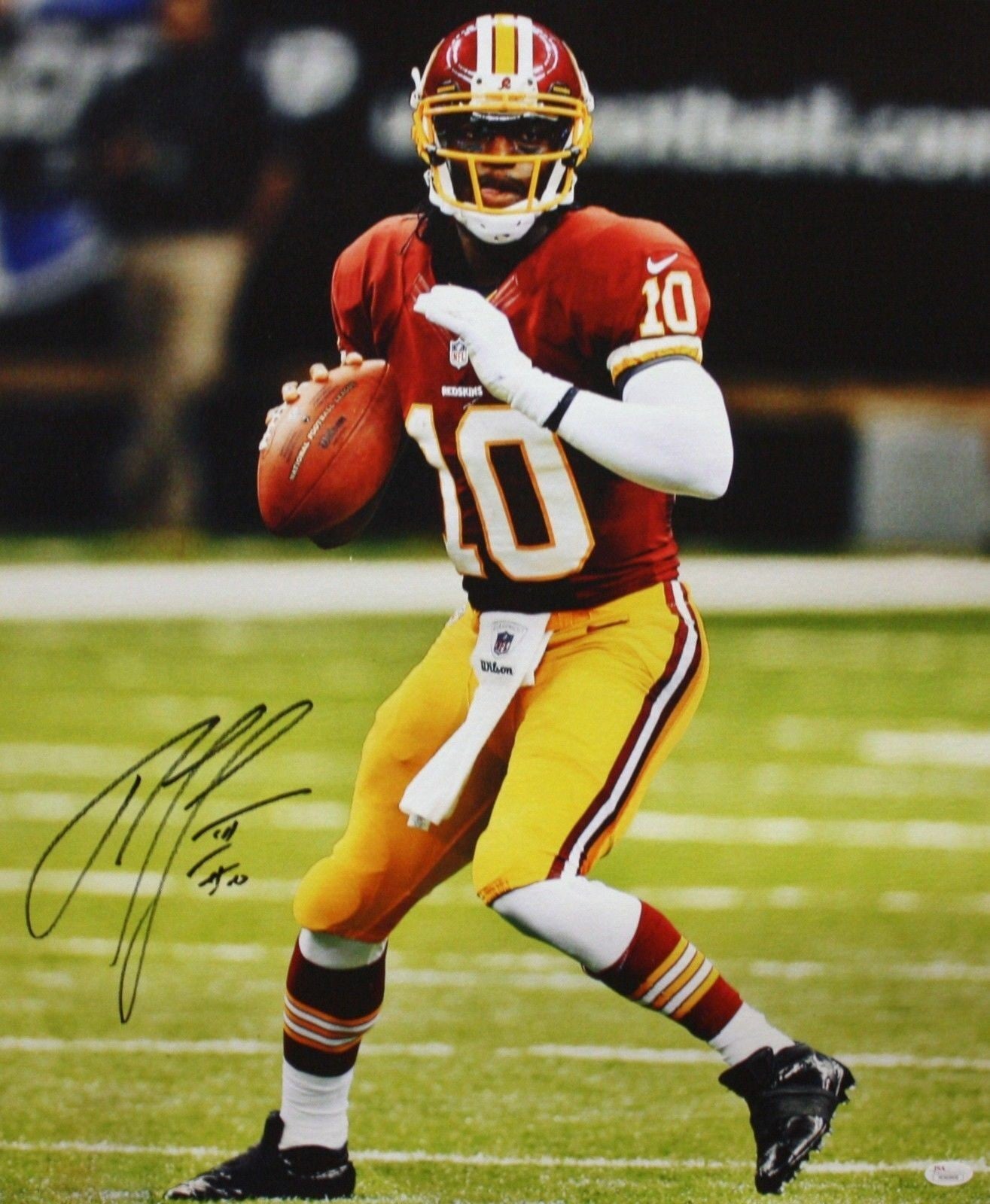Robert Griffin III Signed Washington 20x24 "Looking To Pass" Canvas