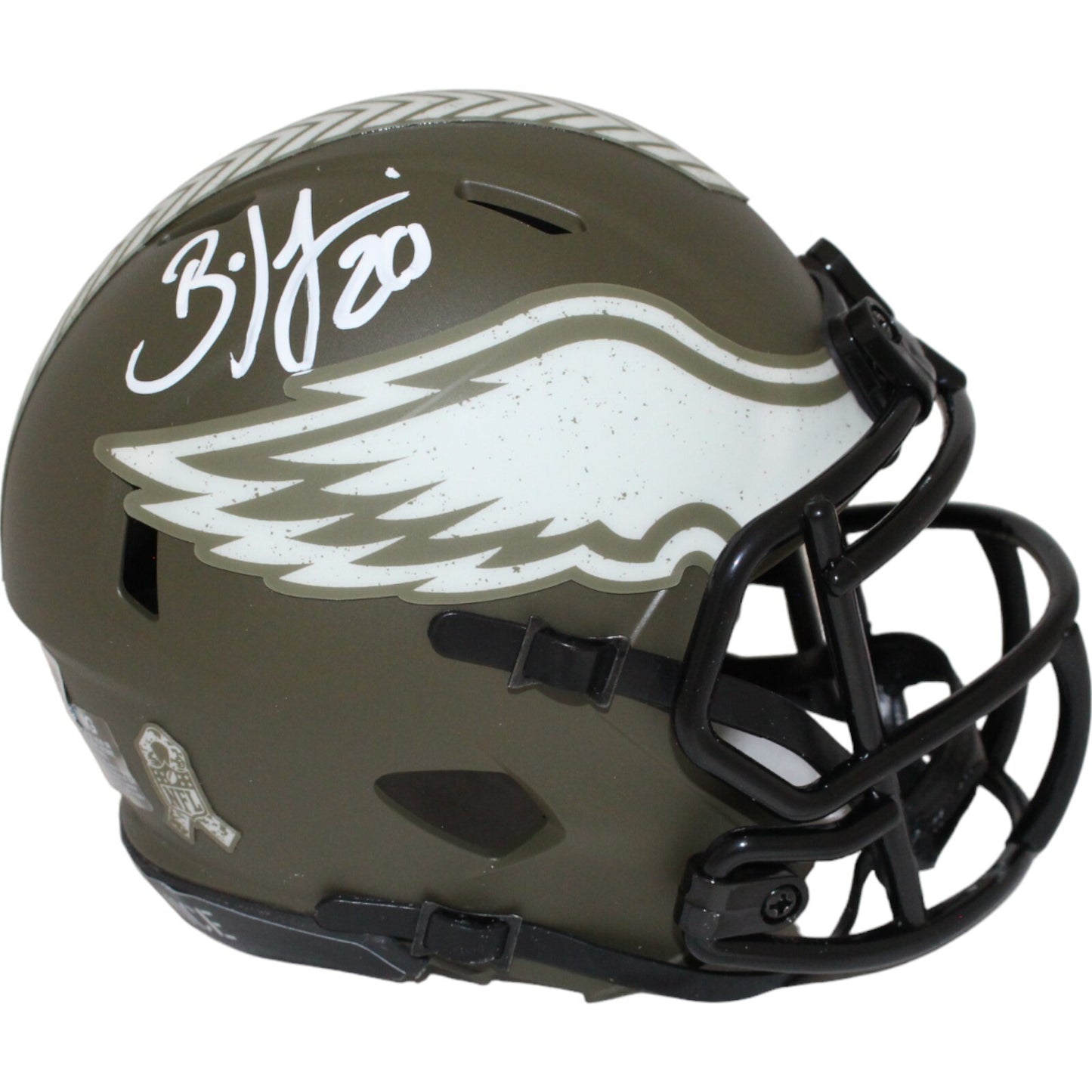 Brian Dawkins Signed Philadelphia Eagles Salute to Service Mini Helmet