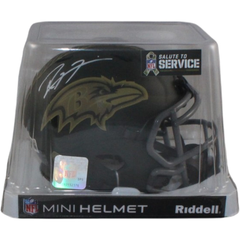 Ray Lewis Baltimore Ravens Autographed 2025 Salute to Service Mini Helmet