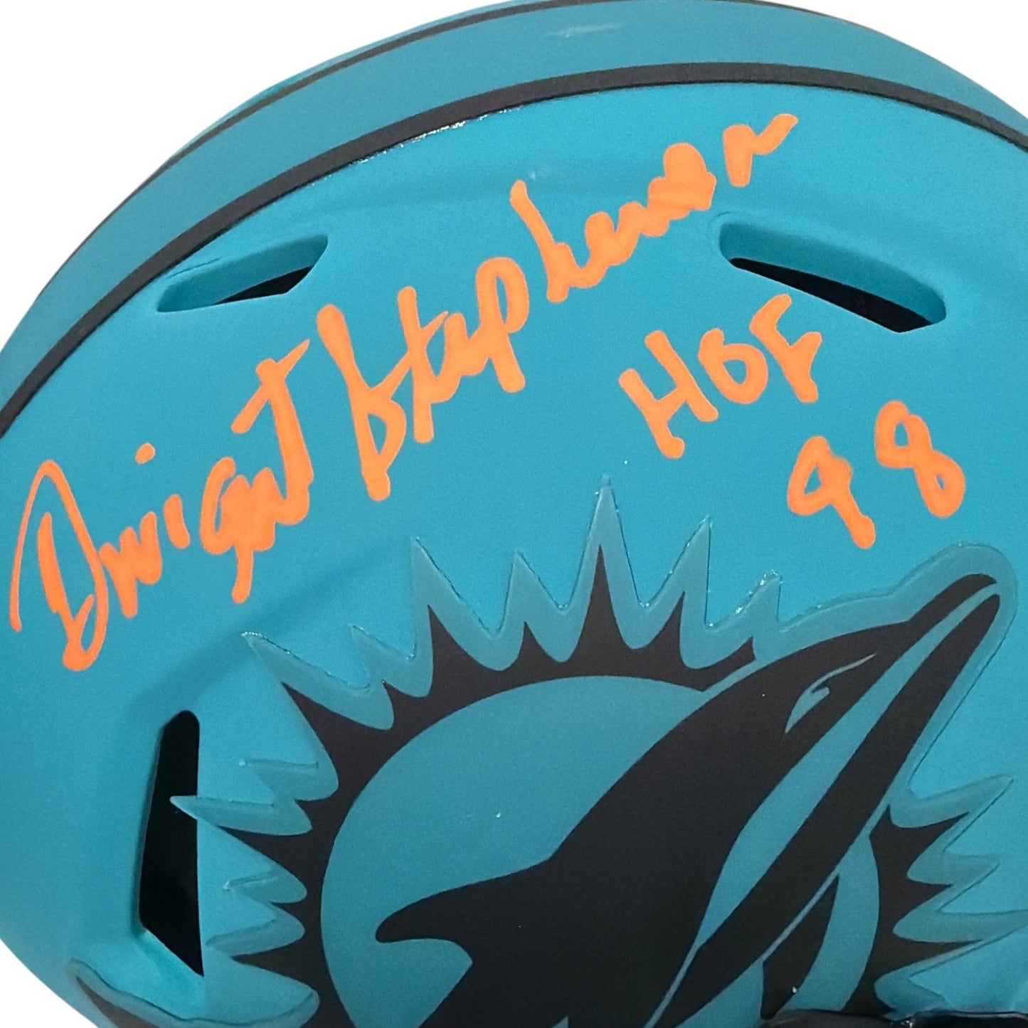 Dwight Stephenson Signed Miami Dolphins Rave Edition Mini Helmet (HOF 98)