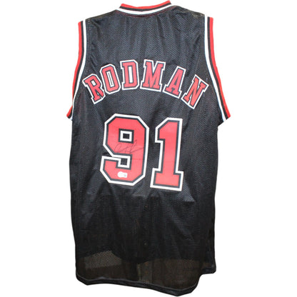 Dennis Rodman Autographed Pro Style Custom Jersey (Beckett Witnessed)