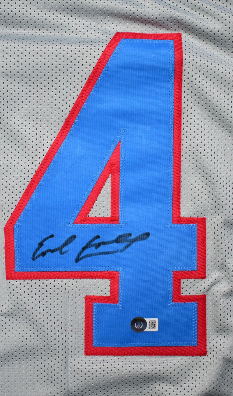 Earl Campbell Signed Grey Custom Football Jersey