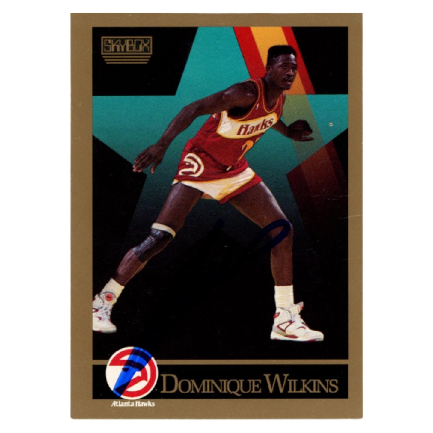 Dominique Wilkins Autographed Atlanta Hawks 1990 SkyBox #11 Trading Card (BAS)