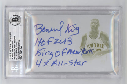 Bernard King Signed National Treasures 1/1 Printing Plate Card - BGS