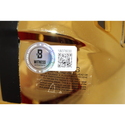 Aidan O'Connell Signed Purdue Boilermakers Gold Chrome Mini Helmet Beckett