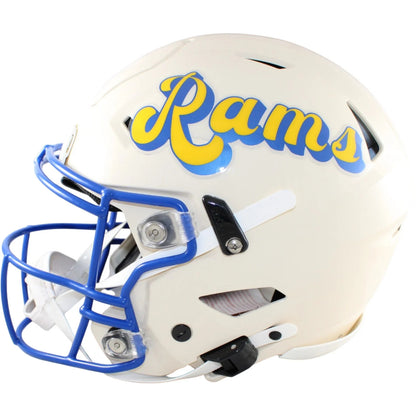 Kurt Warner, Torry Holt, Marshall Faulk, & Isaac Bruce Signed Rams Retro Helmet