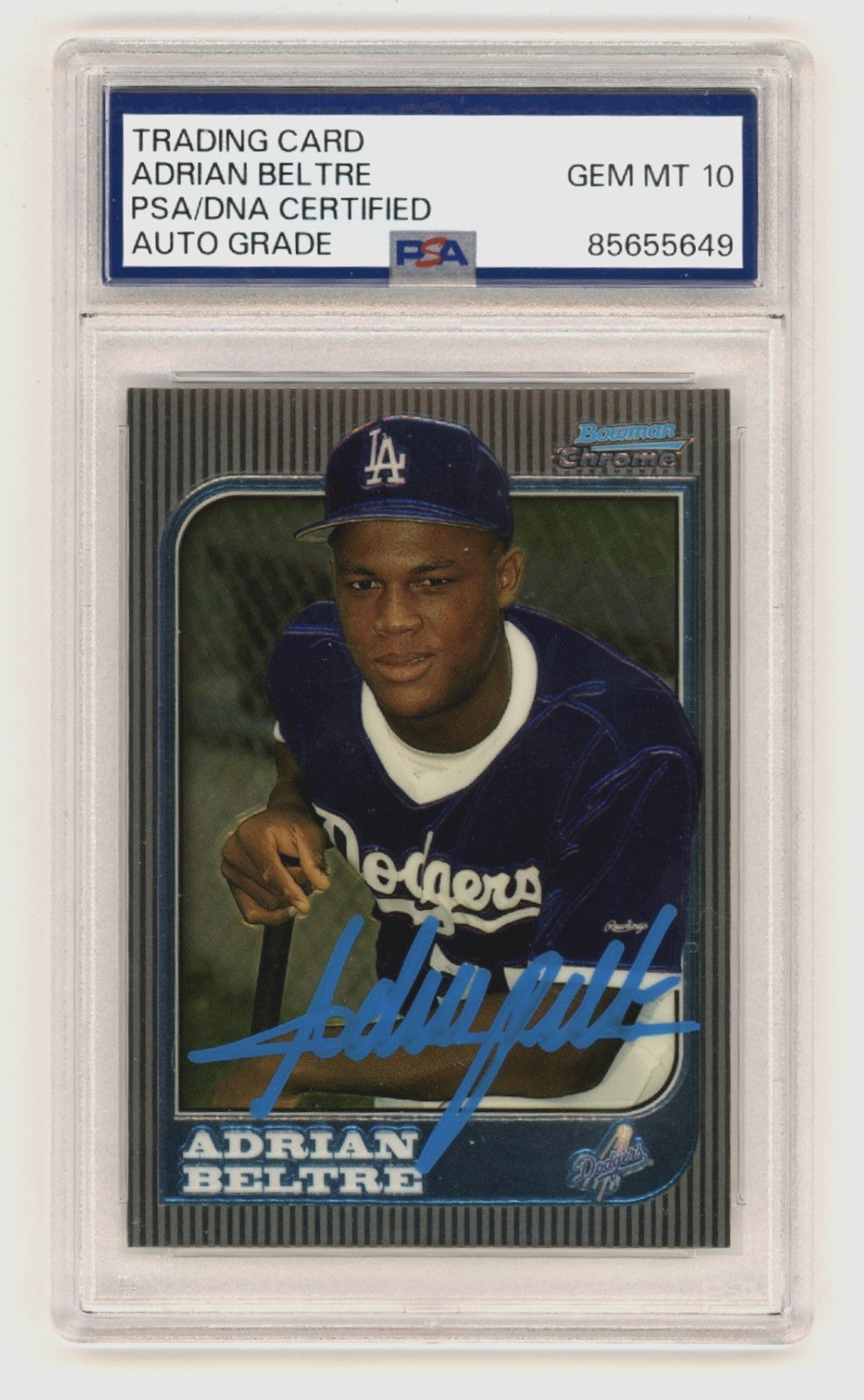 Adrian Beltre Signed 1997 Bowman Chrome #182 Rookie Card - PSA 10 Auto