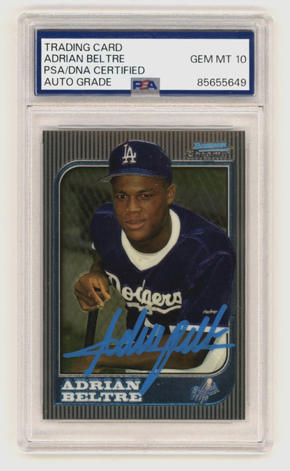Adrian Beltre Signed 1997 Bowman Chrome #182 Rookie Card - PSA 10 Auto