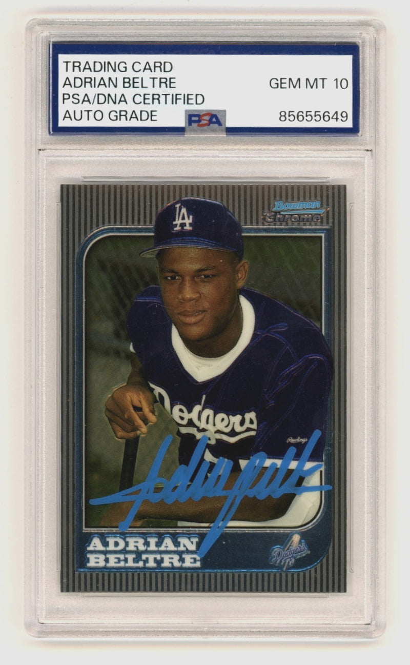 Adrian Beltre Signed 1997 Bowman Chrome #182 Rookie Card - PSA 10 Auto