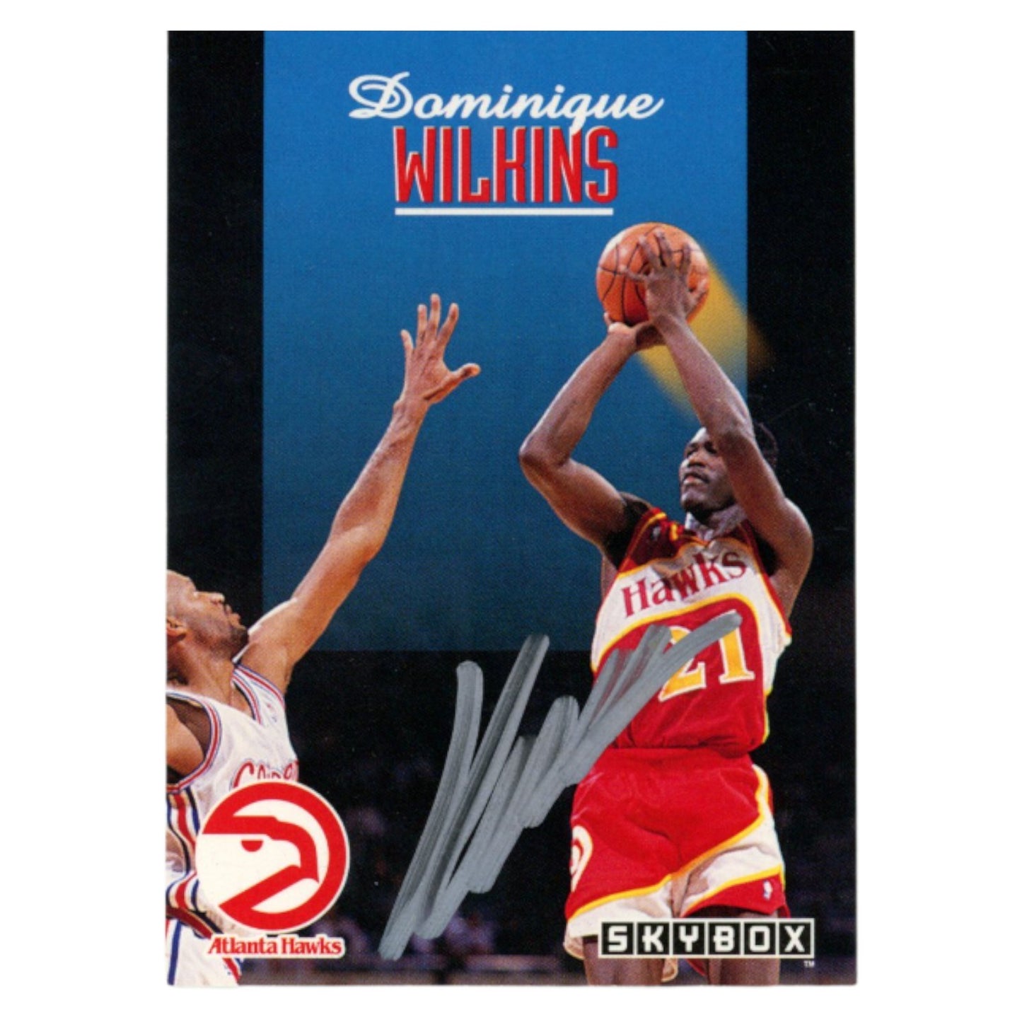 Dominique Wilkins Autographed Atlanta Hawks 1992 SkyBox #8 Trading Card BAS