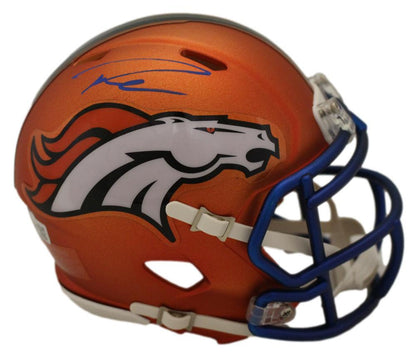 Russell Wilson Denver Broncos Blaze Speed Mini Helmet Autographed