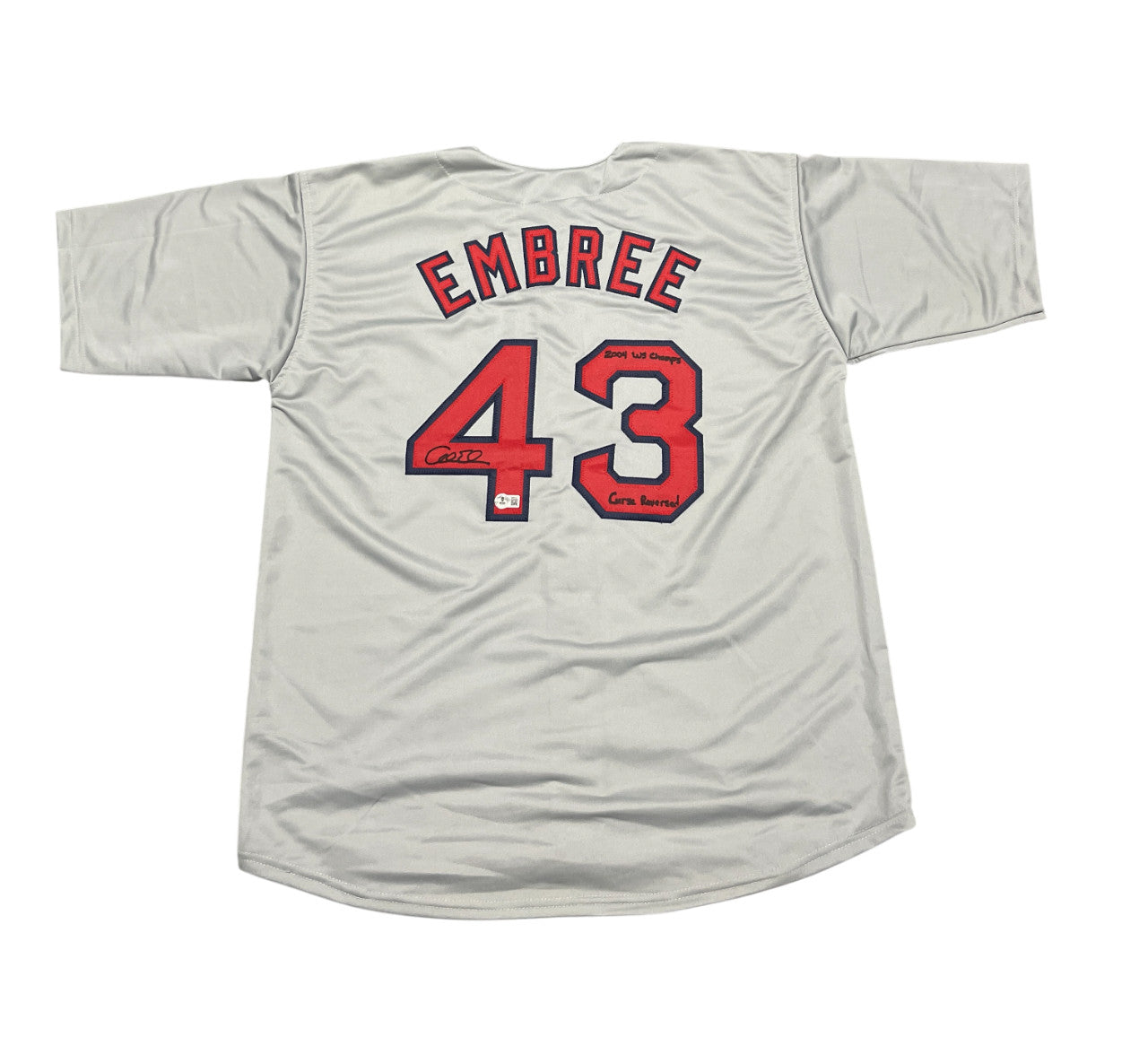 Alan Embree Signed Boston Red Sox Custom Jersey (Inscribed)