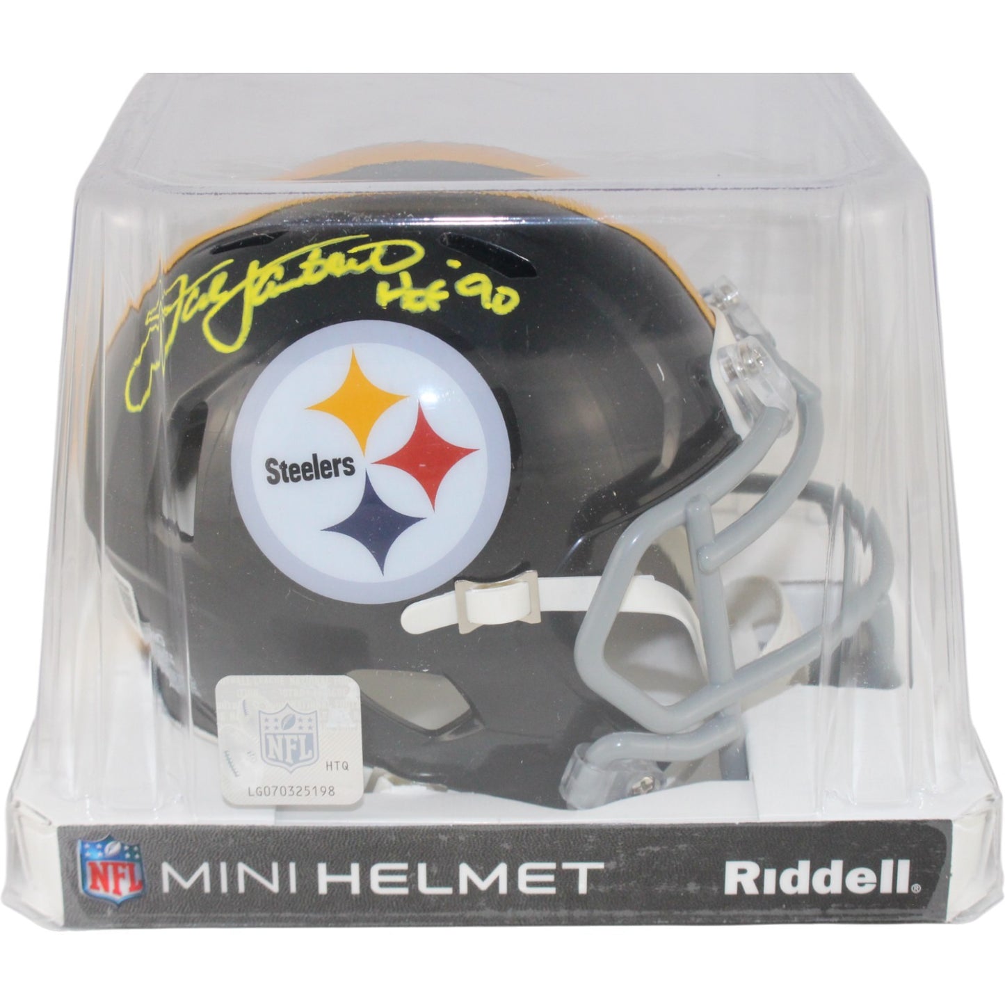 Jack Lambert Autographed Pittsburgh Steelers Throwback Mini Helmet HOF