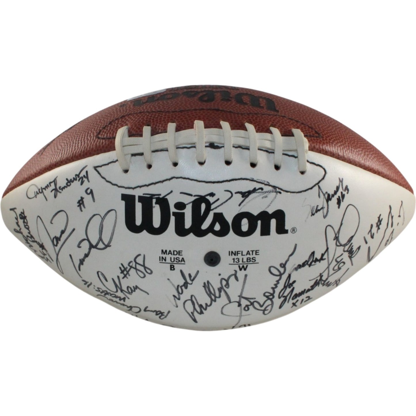 John Elway & Joe Namath Signed Denver Broncos 1991 Team Multi-Signed Football