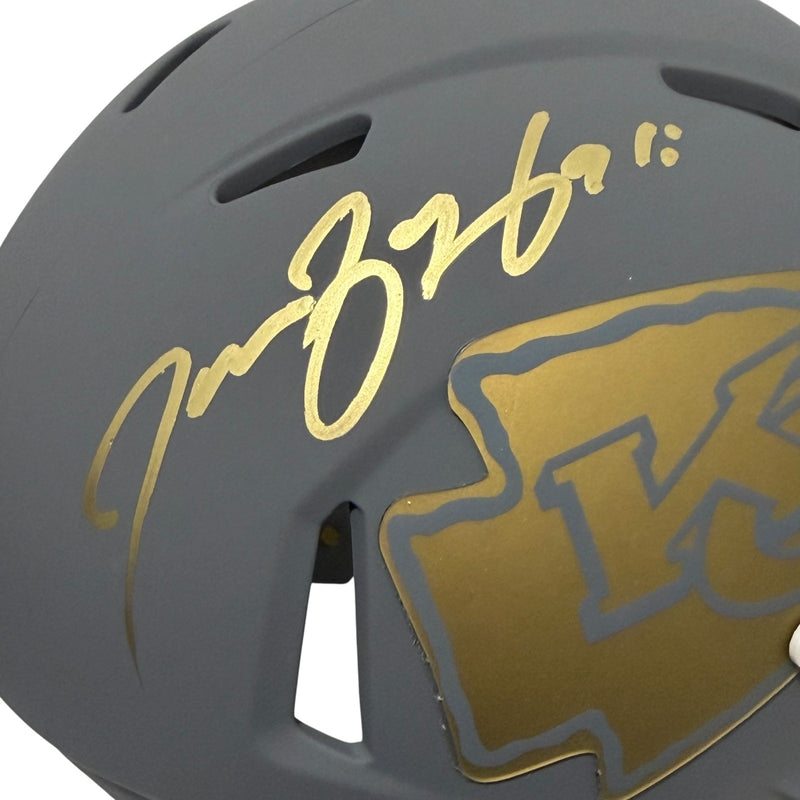 Tamba Hali Signed Kansas City Chiefs Slate Mini Helmet JSA