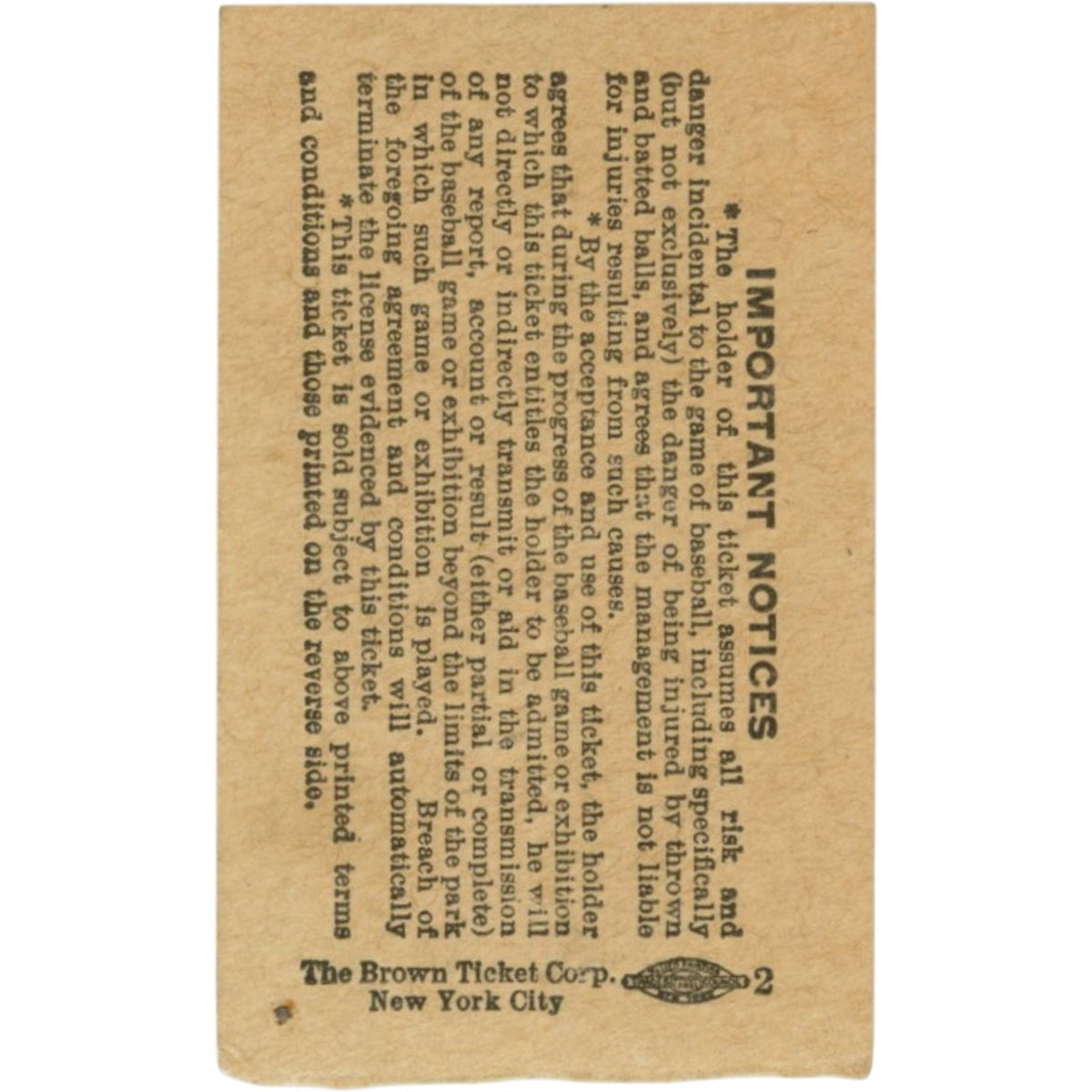 New York Yankees vs Boston Red Sox 1946 Ticket Stub