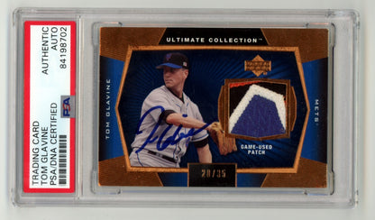Tom Glavine Signed 2003 Upper Deck Ultimate Collection Patch Card #/35 PSA