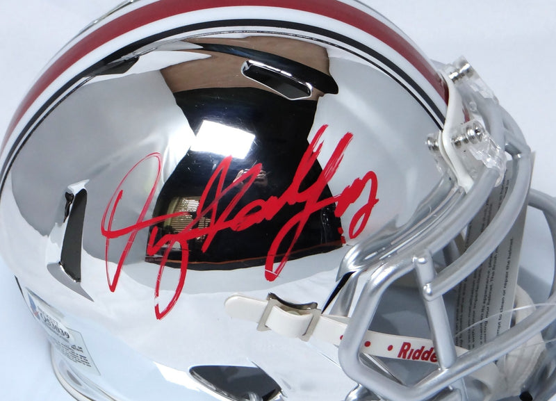 Dwayne Haskins Signed Ohio State Buckeyes Red Chrome Mini Helmet