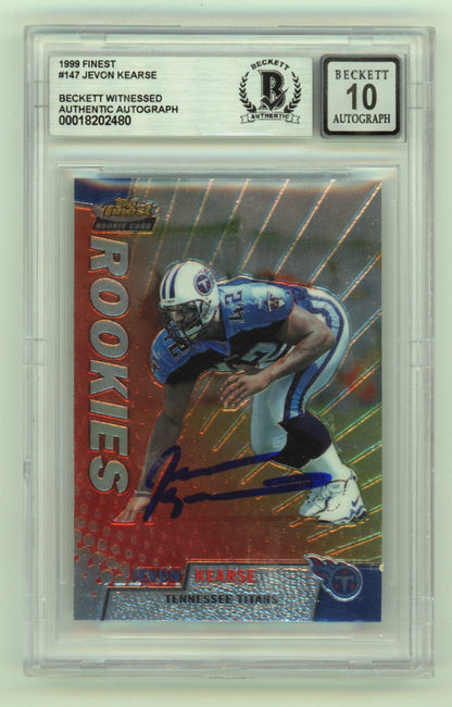 Jevon Kearse Signed 1999 Topps Finest Rookie Card (BGS 10 Auto) Titans