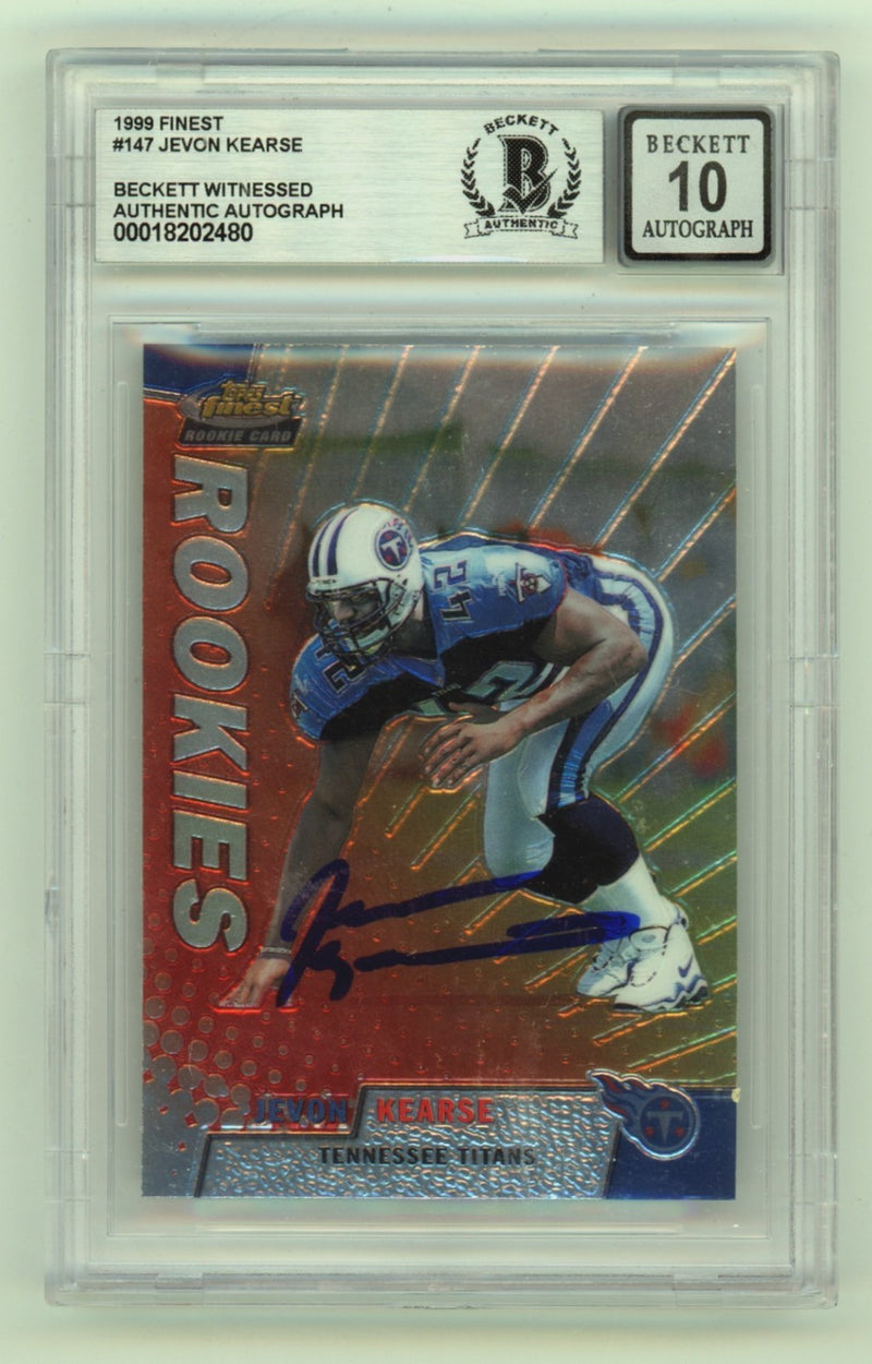 Jevon Kearse Signed 1999 Topps Finest Rookie Card (BGS 10 Auto) Titans