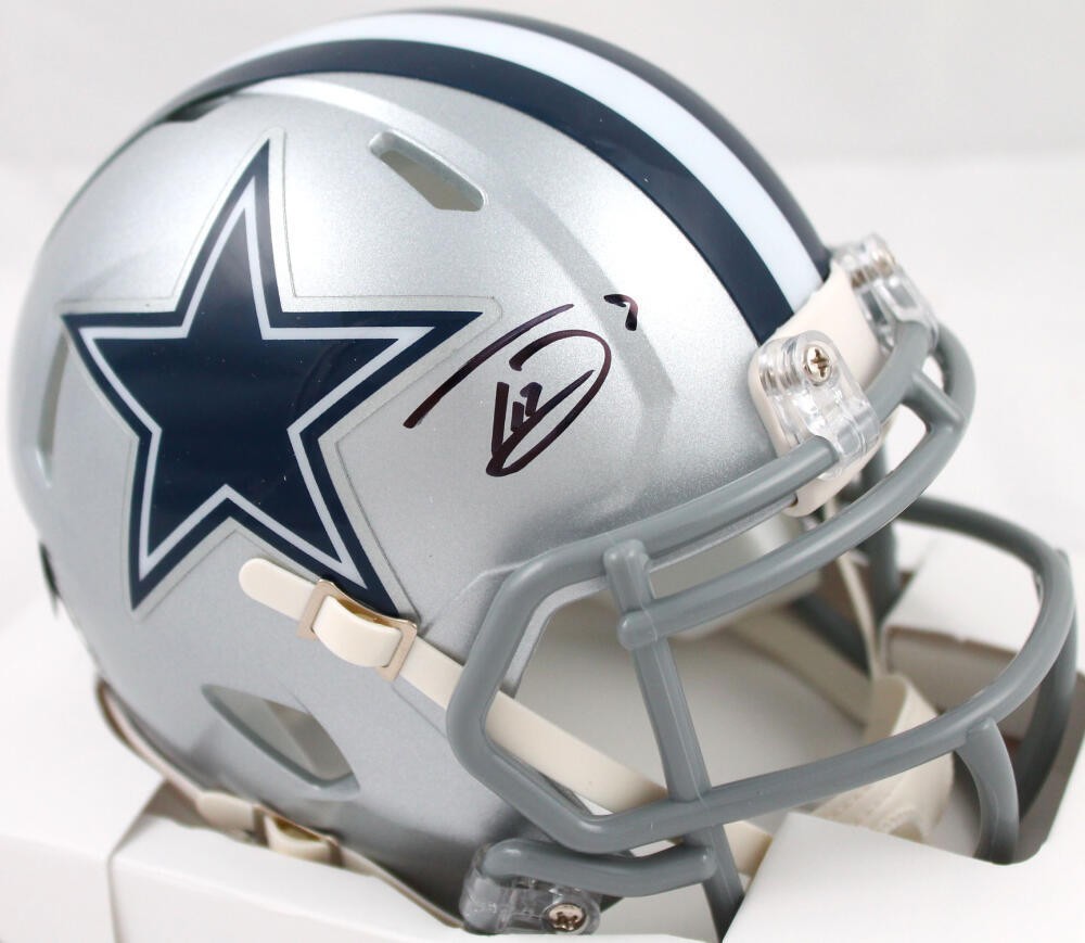 Trevon Diggs Autographed Dallas Cowboys Speed Mini Helmet - Black