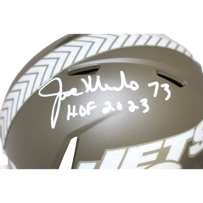 Joe Klecko Signed New York Jets Salute to Service Mini Helmet Beckett BAS