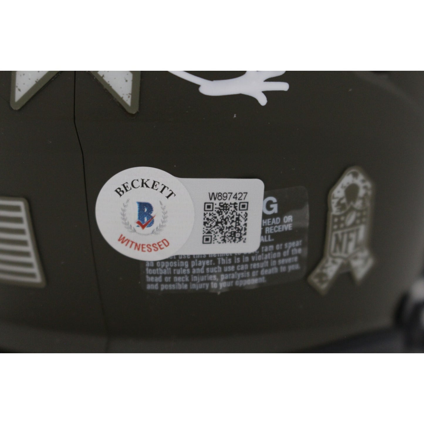 Michael Irvin Dallas Cowboys Signed Salute to Service Mini Helmet HOF '07