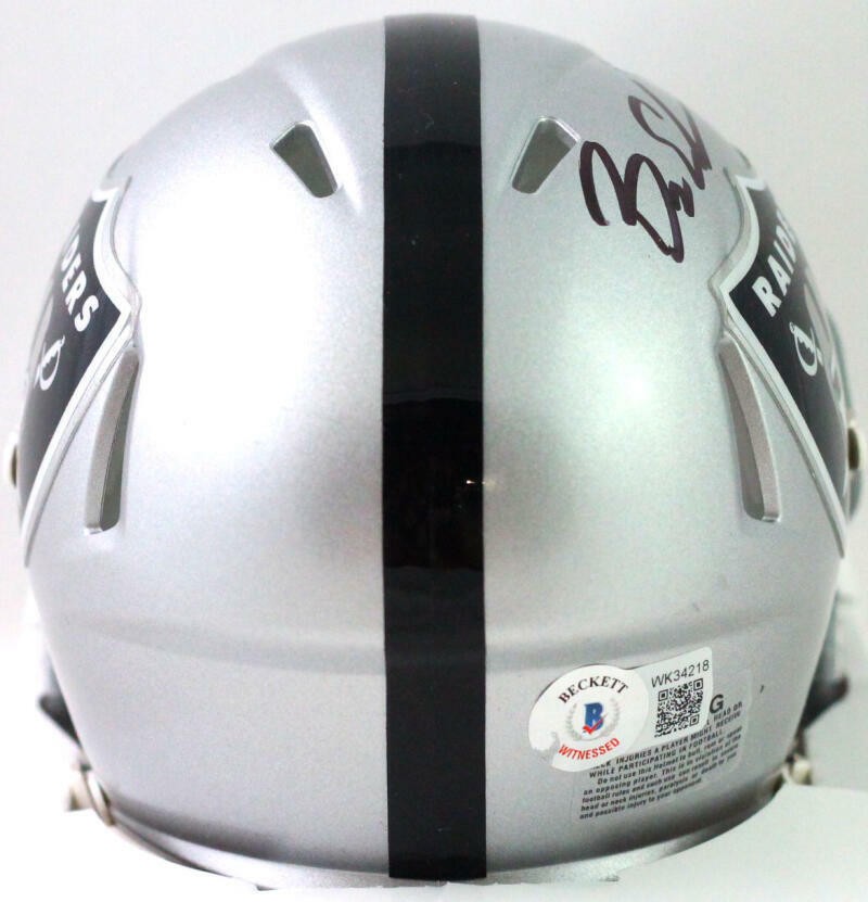 Bryan Edwards Signed Las Vegas Raiders Mini Helmet - "Just Win Baby" Inscription