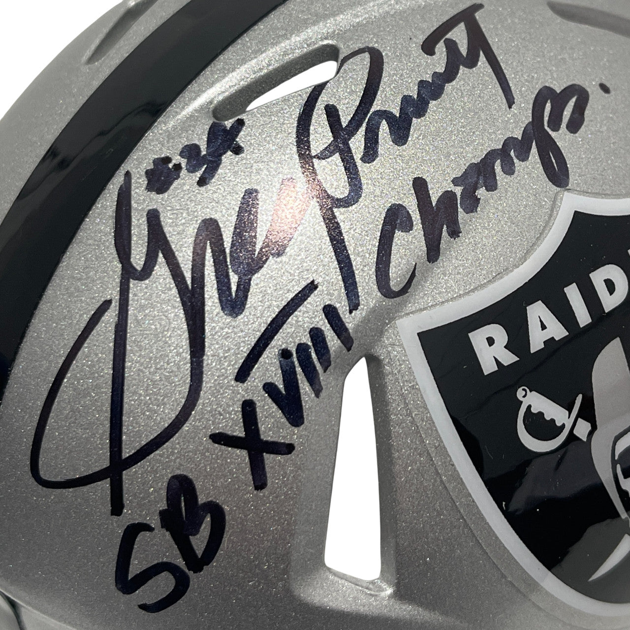 Greg Pruitt Signed Las Vegas Raiders Speed Mini Helmet (SB XVIII Champ)