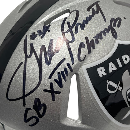 Greg Pruitt Signed Las Vegas Raiders Speed Mini Helmet (SB XVIII Champ)