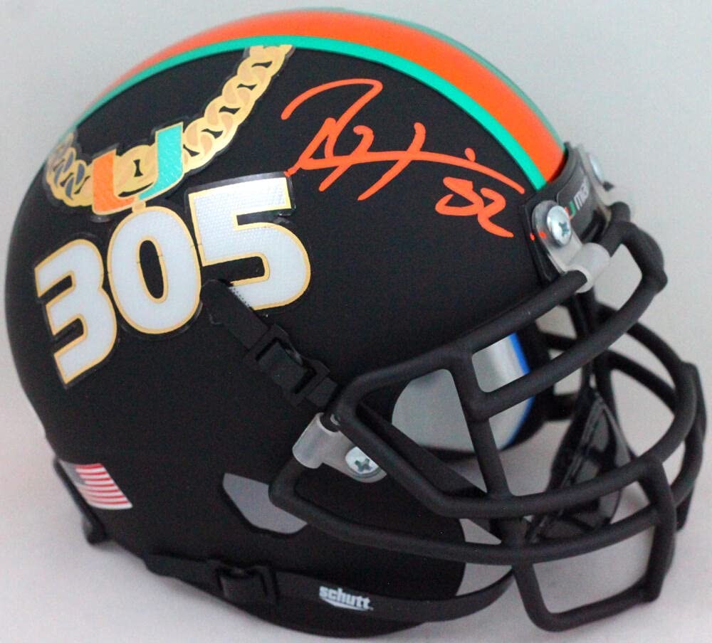 Ray Lewis Signed Miami Hurricanes 305 Edition Mini Helmet