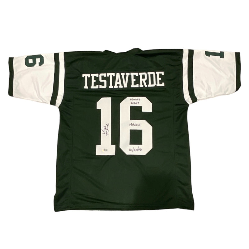 Vinny Testaverde Signed New York Jets Custom Jersey (Monday Miracle)