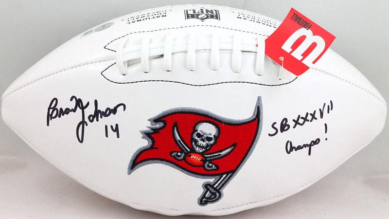 Brad Johnson Signed Tampa Bay Buccaneers Wilson Football - SB XXXVI Champs