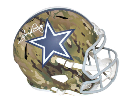 Tony Dorsett Signed Dallas Cowboys Full Size Camo Speed Helmet
