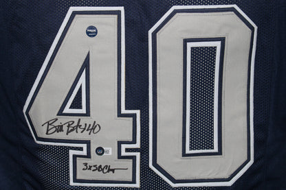 Bill Bates Signed Dallas Cowboys Custom Jersey 3x SB Champs Beckett