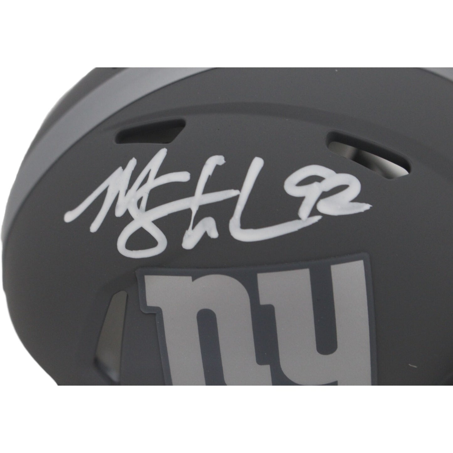 Michael Strahan New York Giants Slate Speed Mini Helmet (BAS)