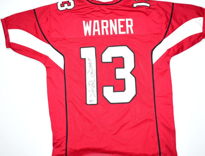 Kurt Warner Autographed Red Jersey (HOF Inscription)