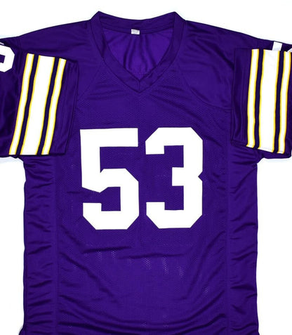 Mick Tingelhoff Autographed Minnesota Vikings Custom Purple Jersey (HOF)
