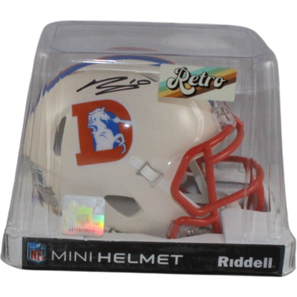 Bo Nix Signed Denver Broncos Retro Mini Helmet