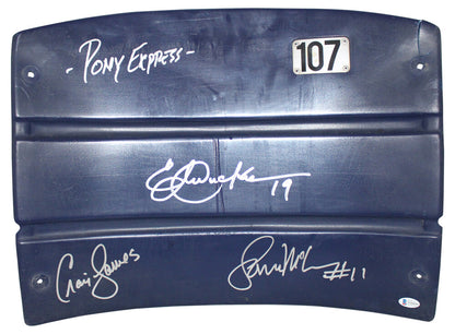 Dickerson, James & McIlhenny Signed SMU Mustangs "Pony Express" Seatback