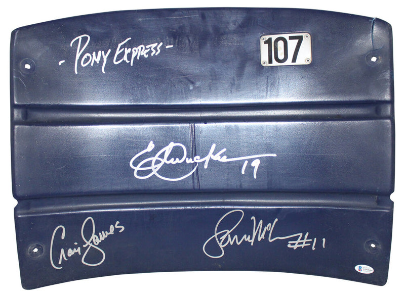 Dickerson, James & McIlhenny Signed SMU Mustangs "Pony Express" Seatback