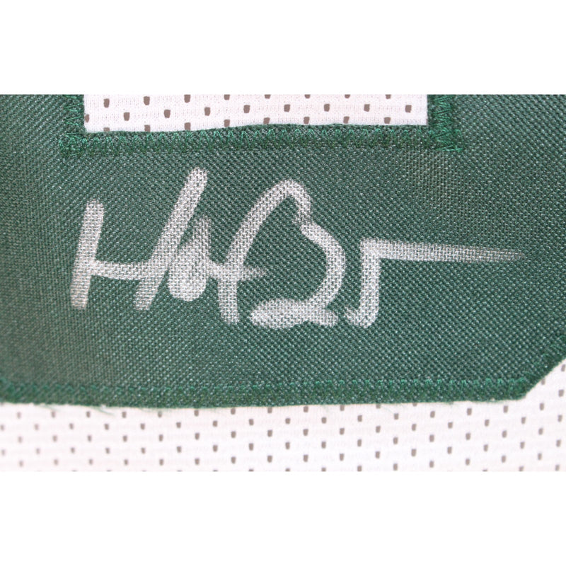 Sterling Sharpe Autographed White Custom Jersey with HOF Inscription